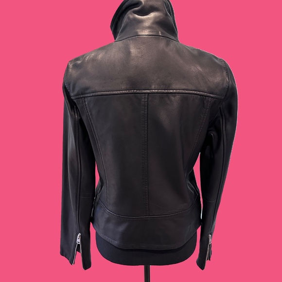 All Saints Bales Biker Jacket Zip Moto Double Buckle - Picture 5 of 13